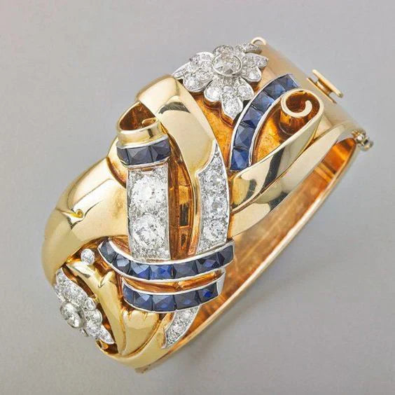 Guldring i Vintage Stil med Zirkonia